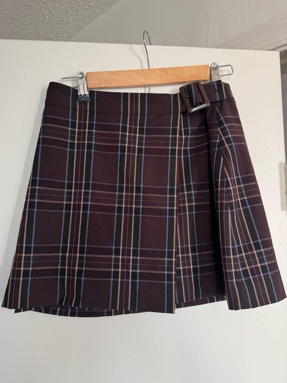 Sunday Best Plaid Mini Skirt with Buckle